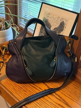 OrYANY Y2K color block Multi-Color genuine Leather Satchel Handbag